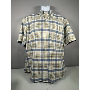 L.L. Bean Men’s Slightly Fitted Short Sleeve Plaid Shirt Size L Regular